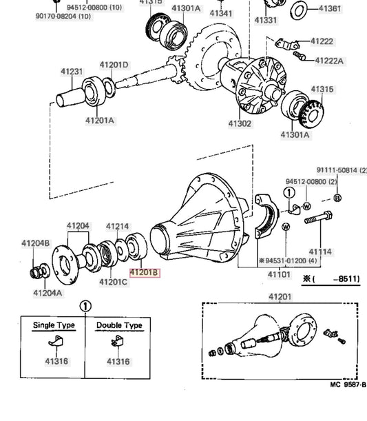 Toyota Corolla 1984-1987  Ae86 BEARING, ROLLER