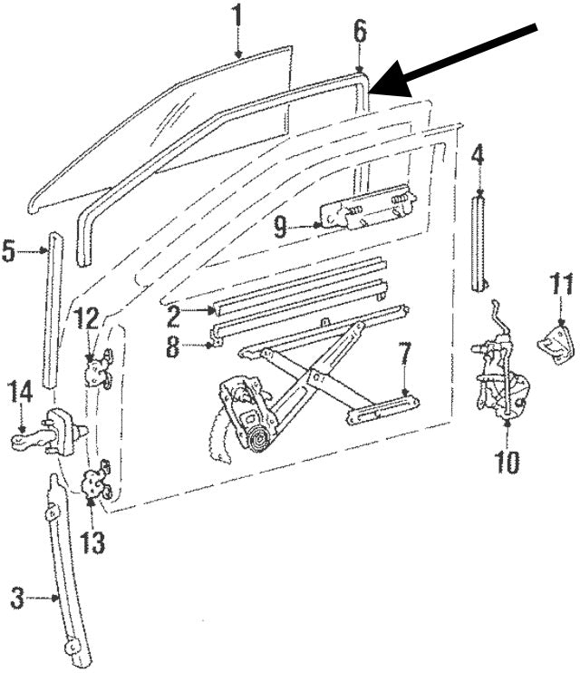 Toyota Corolla 1984-1987 Ae86 Weatherstrip glass Run