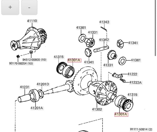 Toyota Corolla 1984-1987 Ae86 BEARING Set (FOR REAR DIFFERENTIAL CASE)