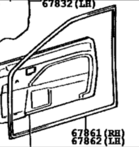 OEM Front Door Watherstrip Toyota Ae86 Corolla 1984-1987